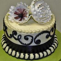 Green & black wedding cake