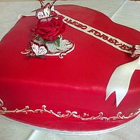 Red Heart anniversary cake