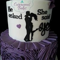 Engagement Silhouette Ruffle Cake 