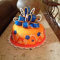 Blue and Orange Cake