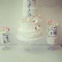 Hand painted wedding cake.