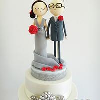 Grey Shimmer Wedding Cake