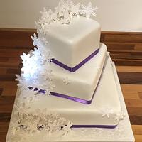 Snowflakes wedding cake
