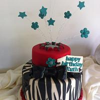 Modern day 'Zebra' inspired celebration cake