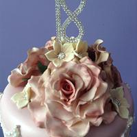 Vintage Rose 18th Birthday Cake.