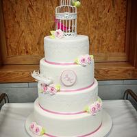 Wedding cake with birds