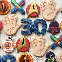 Star Trek, Star Wars and Lord of the Ring themed birthday cookies 