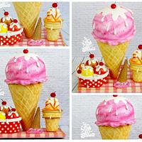 Summer ice cream 3d cake