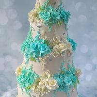 blue roses weding cake blue roses weding cake