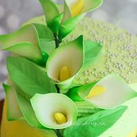 Pretty dainty calla lily cake