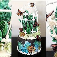 Vet plant cake with hand painted detail
