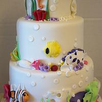 scuba diving wedding cake 