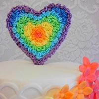 Rainbow Hydrangeas and Ruffled Heart