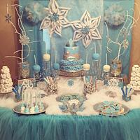 Frozen Inspired Cake & Dessert Table