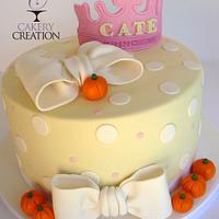 Fall Princess 1st birthday cake