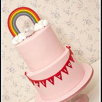 Rainbow Baby Shower Cake
