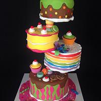 Gravity defying Candyland cake