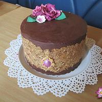 Chocolate Gold Birthday cake