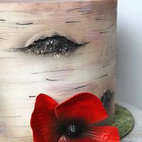 Birch and poppies
