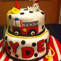 Dalmatian, firetruck cake