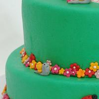 Bunny Picnic Birthday Cake..