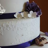 Purple and lilac wedding cake