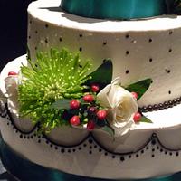 Teal and Black Wedding Cake