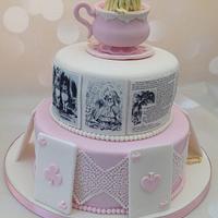 Alice in Wonderland Christening Cake