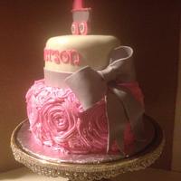 Rosette Baby Shower Cake