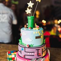 Super Mario Wedding cake 80s party  Michael jackson
