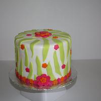 Neon Zebra cake