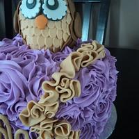 Purple Owl with Ruffles