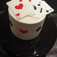 Poker cake with edible cards