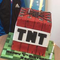 Minecraft TNT cake