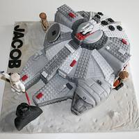 Lego Falcon star wars cake