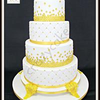Gold Sequins Wedding Cake