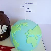 Globe and Rucksack cake