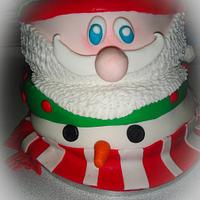 Santa and Snowman cake