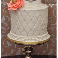 Pink, Peach and Pearls Wedding Cakes