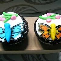Hand painted butterfly cupcakes
