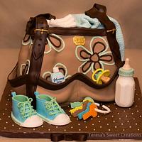 LIFE SIZE DIAPER BAG CAKE ...ALL EDIBLE AND HANDMADE BY ME  :)