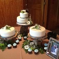 Fishing theme wedding cake