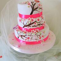 Cherry Blossom cake - Decorated Cake by Sugar&Spice by NA - CakesDecor
