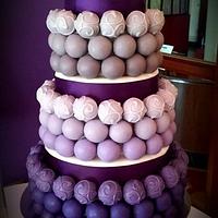 Purple and Gray Cake Bite Wedding 