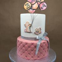 Cute bunny baby shower cake