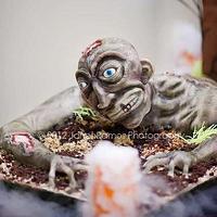 Zombie halloween cake