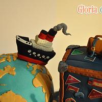 traveling suitcase cake