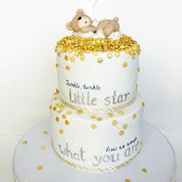 Gender reveal baby shower cake 