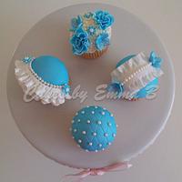Pretty Blue and White Cupcakes