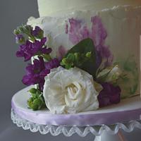 Purple and Sage Wedding Shower Cake